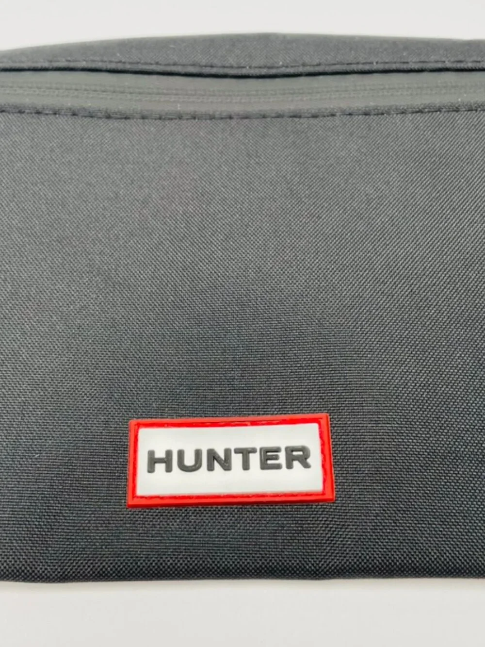 Hunter Original Black Nylon Zip Top Pouch / Travel Toiletry Cosmetic Bag